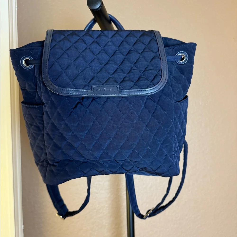 Vera Bradley Navy Small Quilted Backpack/Purse